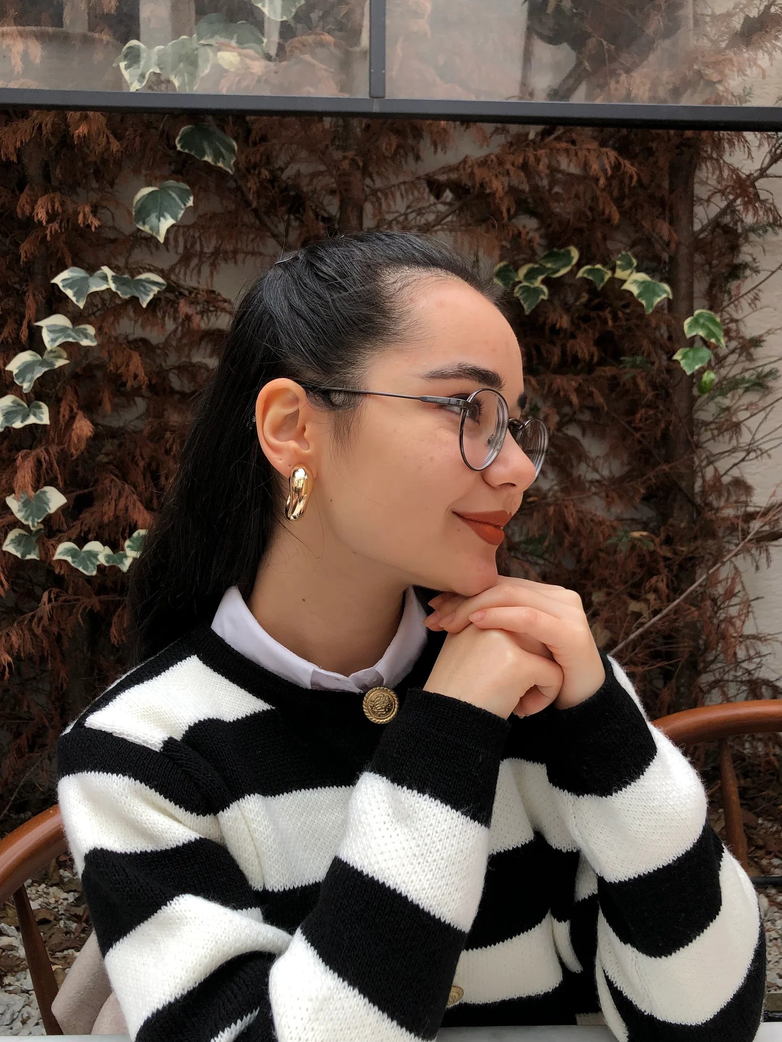 Çelik gold bombeli küpe