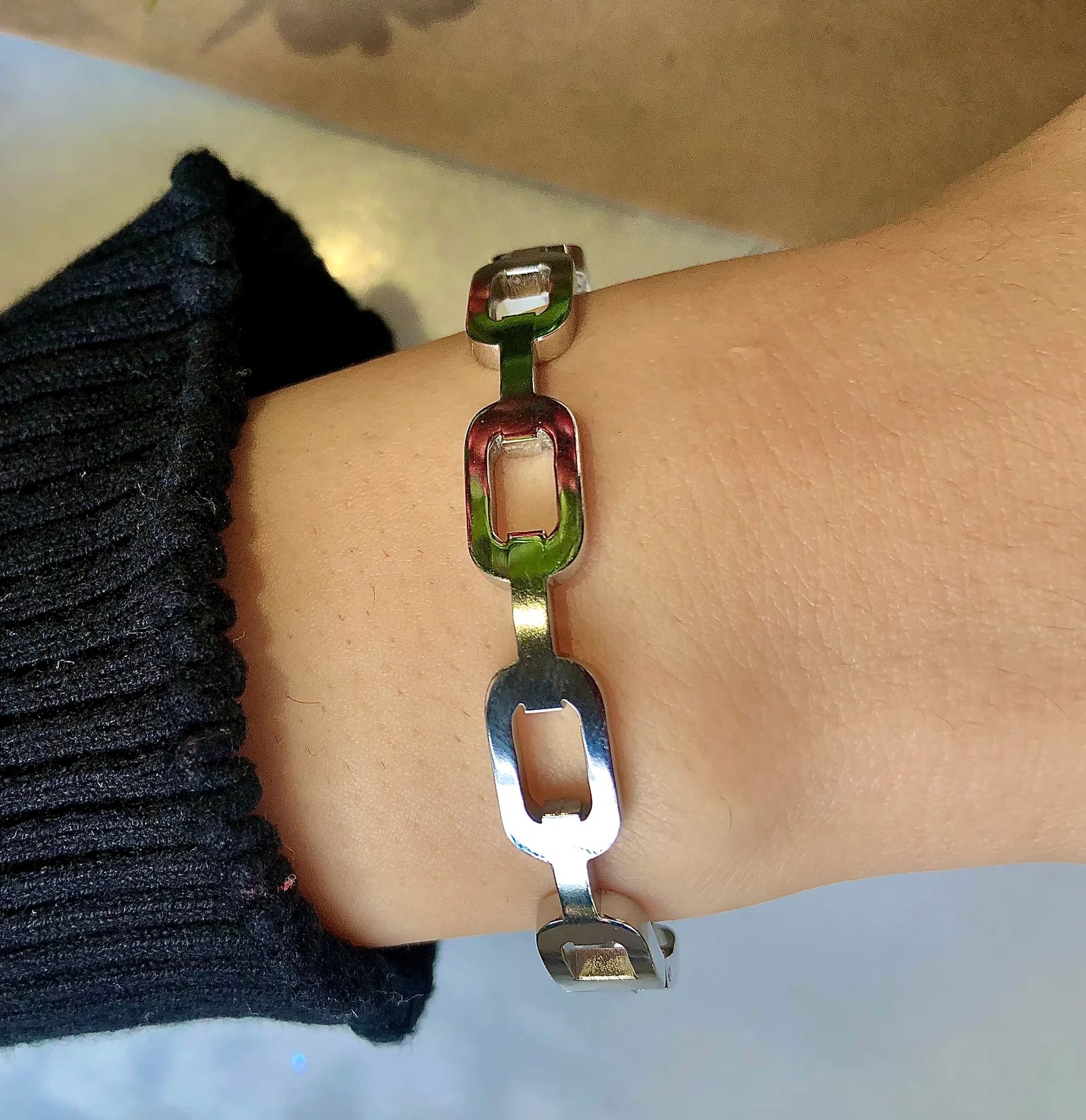 Silver çelik delikli kelepçe